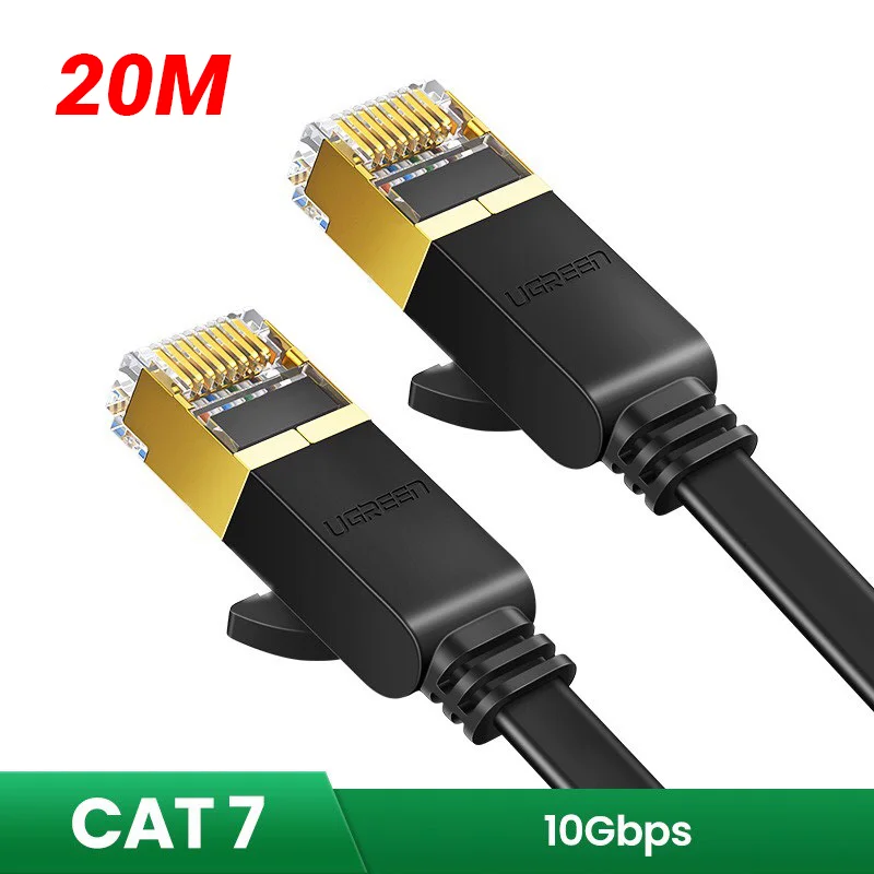 Cáp dữ liệu dạng dêt nối mạng , CAT7 STP, truyền dữ liệu giữa các máy tính, dài 20M Ugreen (11267)