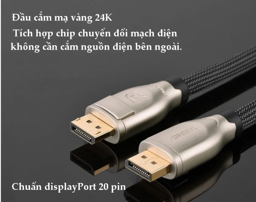 Cáp dữ liệu Displayport 1.2 truyền âm thanh hình ảnh dài 1.5M Ugreen (30119) — ảnh 8