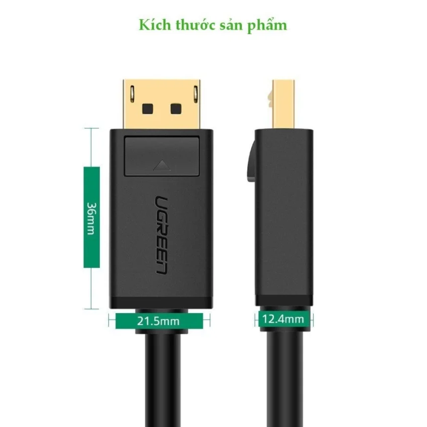 Cáp dữ liệu Displayport truyền âm thanh hình ảnh, dài 1.5M Ugreen (10245) — ảnh 2