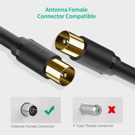 Cáp dữ liệu đồng trục 2 đầu truyền âm thanh hình ảnh dài 1m Ugreen (20968) — ảnh 3