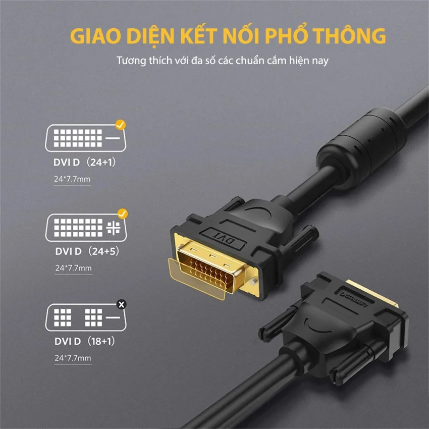 Cáp dữ liệu DVI 24+1 truyền hình ảnh dài 10M Ugreen (11609) — ảnh 7
