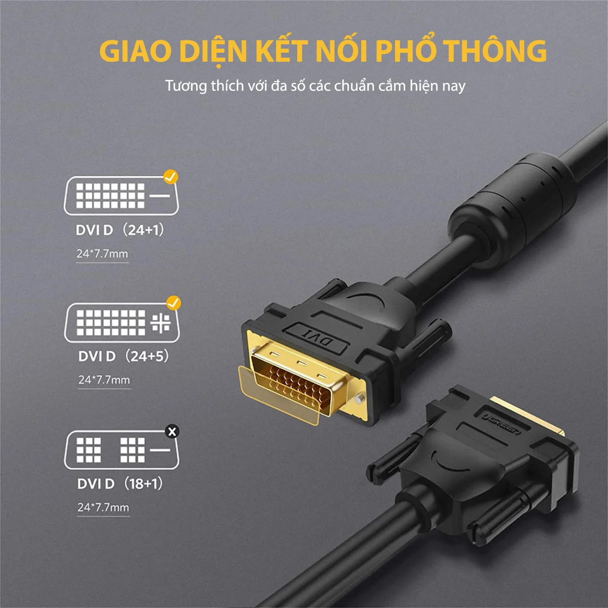 Dây DVI 24+1 dài 25M Ugreen (11644)