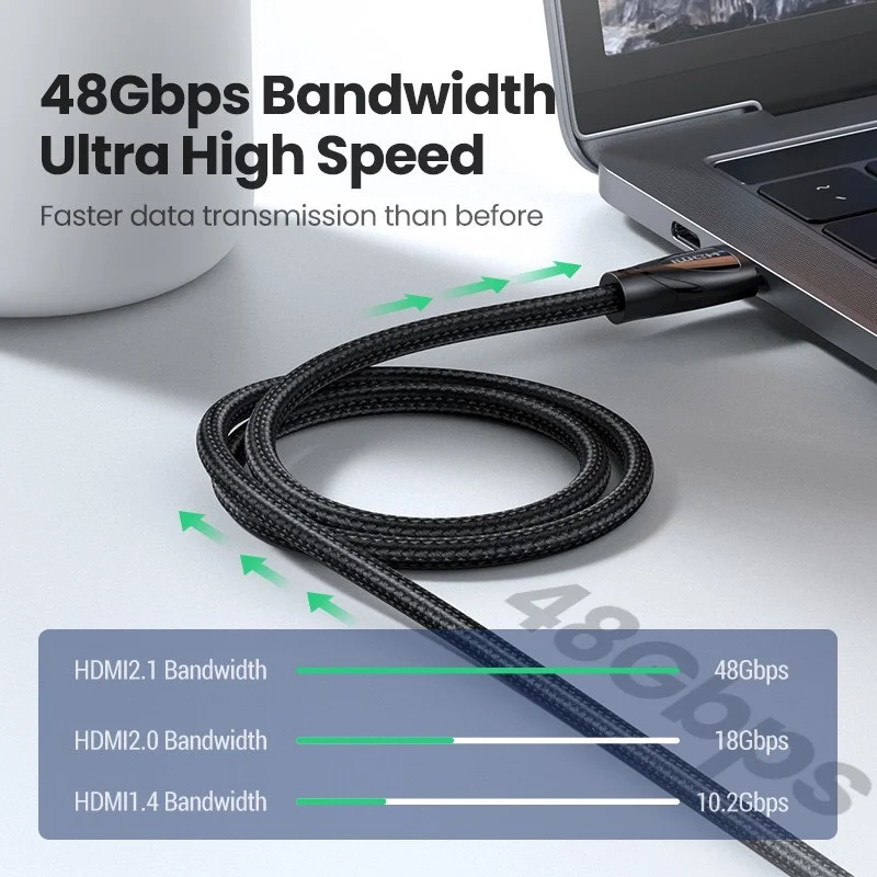 Cáp dữ liệu HDMI 2.1 hỗ trợ 8K truyền âm thanh hình ảnh dài 2M Ugreen (80403)