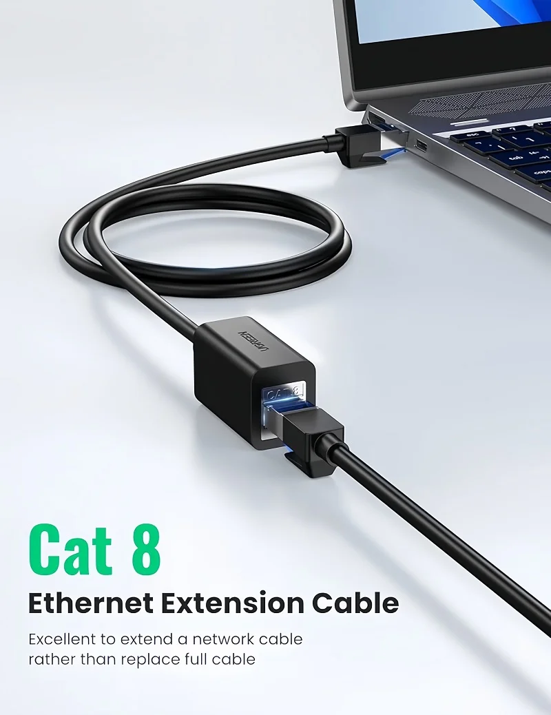 Cáp dữ liệu mạng nối dài CAT8, truyền dữ liệu giữa các máy tính dài 1M Ugreen (50199)