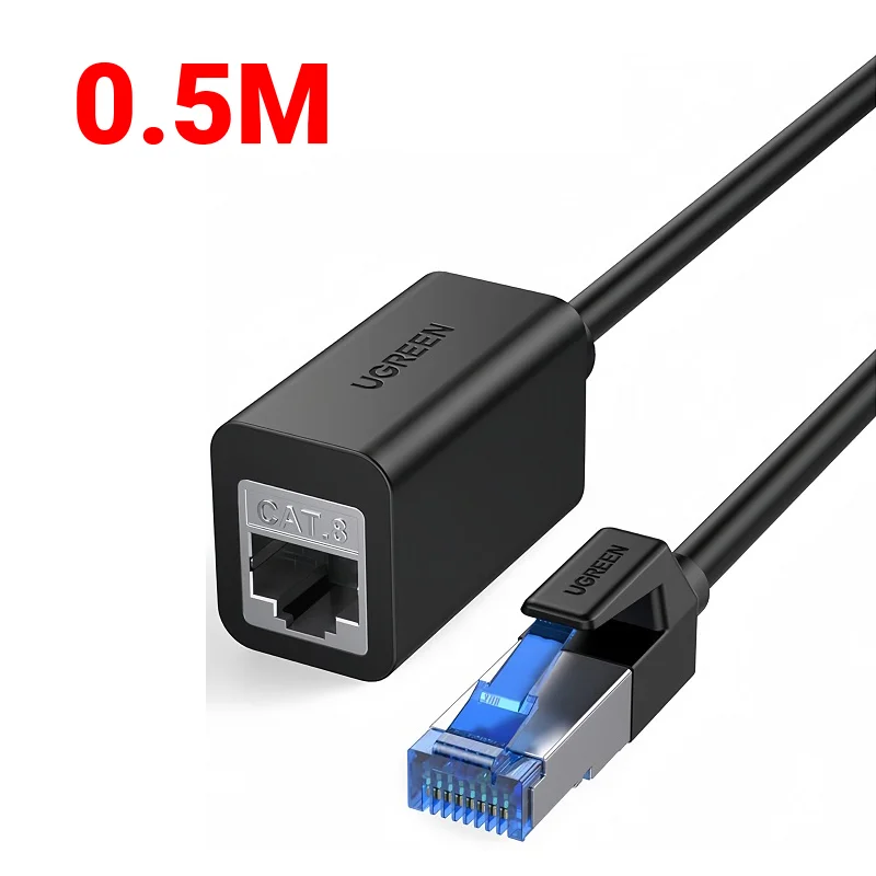 Cáp dữ liệu mạng nối dài CAT8, truyền dữ liệu giữa các máy tính dài 0.5M Ugreen (40497)
