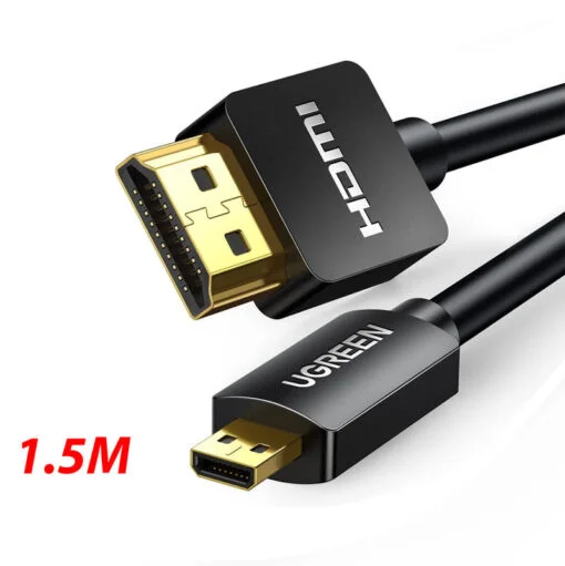 Cáp dữ liệu micro HDMI sang HDMI 1.4 truyền âm thanh hình ảnh dài 1.5M Ugreen (30102)