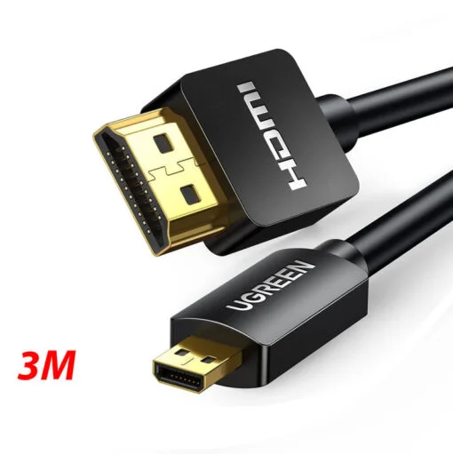 Cáp dữ liệu micro HDMI sang HDMI 1.4 truyền âm thanh hình ảnh dài 3M Ugreen (30104)