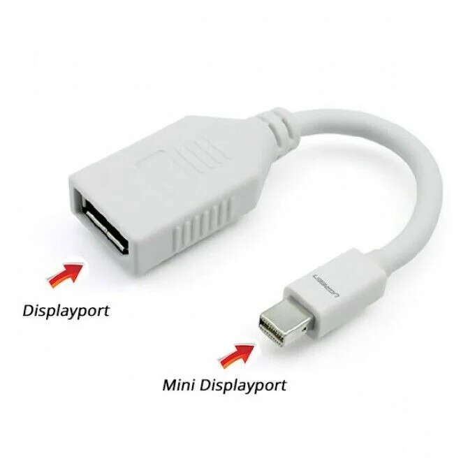 Cáp dữ liệu mini Displayport sang Displayport truyền âm thanh hình ảnh,dài 15CM Ugreen (10445)