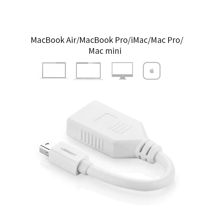 Cáp dữ liệu mini Displayport sang Displayport truyền âm thanh hình ảnh,dài 15CM Ugreen (10445)