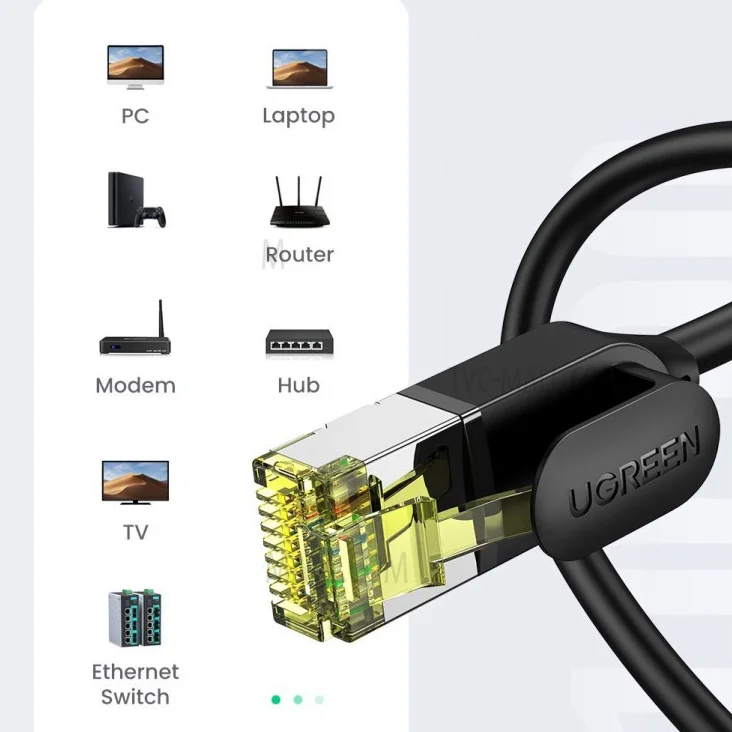 Cáp dữ liệu nối mạng CAT7, truyền dữ liệu giữa các máy tính,dài 1M Ugreen (80415)