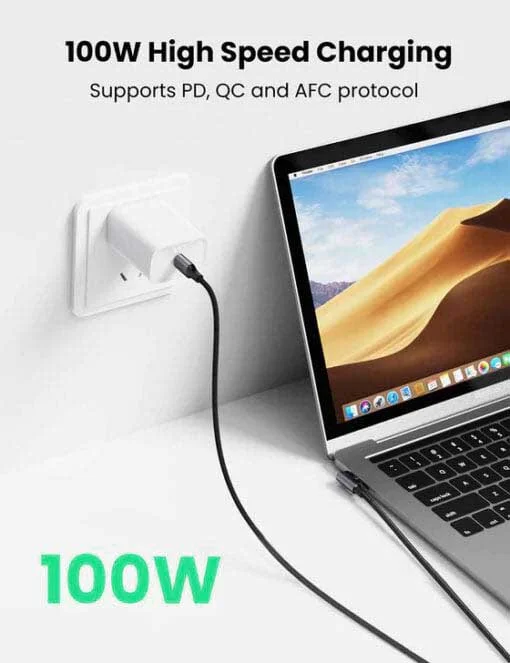 Cáp dữ liệu sạc nhanh 100W UGREEN US334 70644 Type C bẻ góc 90 độ dài 1.5M 199,000 — ảnh 5