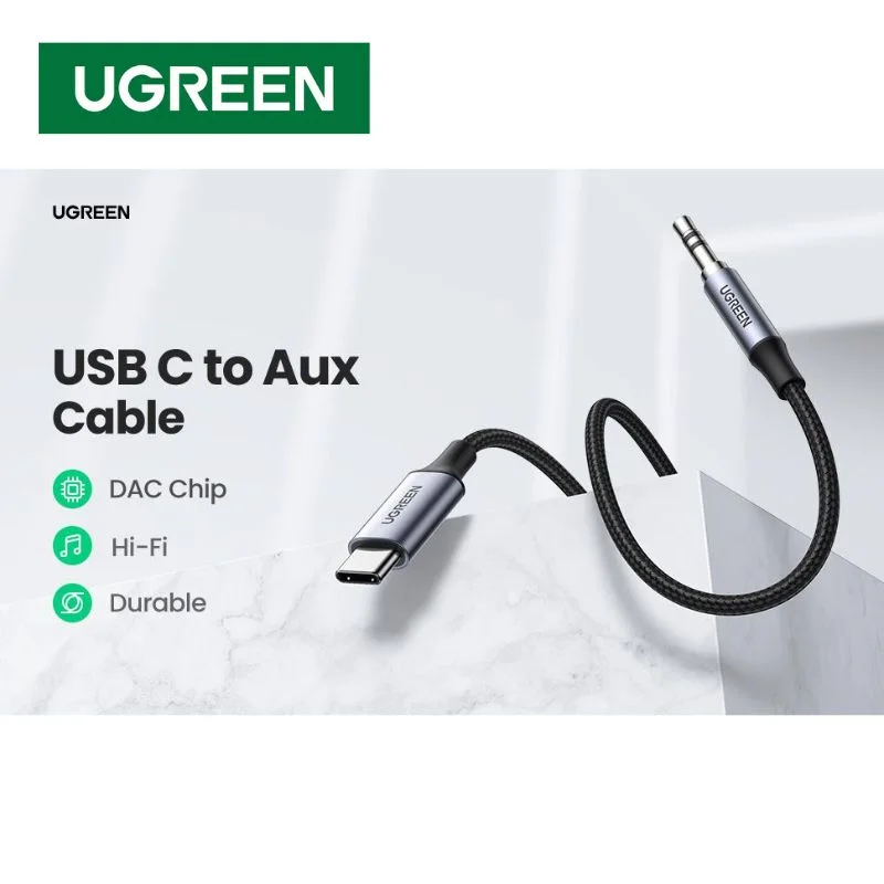 Cáp dữ liệu Type-C sang AV 3.5mm có chip dài 1m Ugreen (20192) — ảnh 2