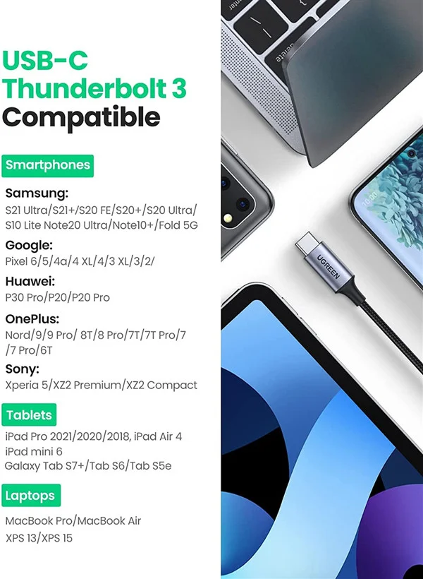 Cáp dữ liệu Type-C sang AV 3.5mm có chip dài 1m Ugreen (20192)