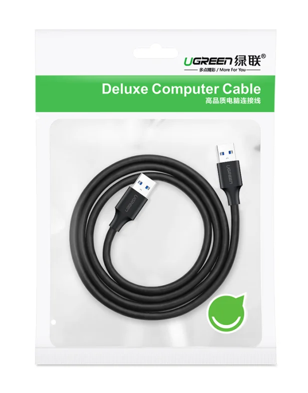 Cáp dữ liệu USB 2.0 2 đầu truyền dữ liệu giữa máy tính và ổ cứng USB dài 3m Ugreen (30136)