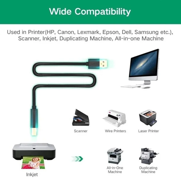 Cáp dữ liệu USB 2.0 cho máy in truyền dữ liệu từ máy tính ra máy in có chip dài 10m Ugreen (10374) — ảnh 4