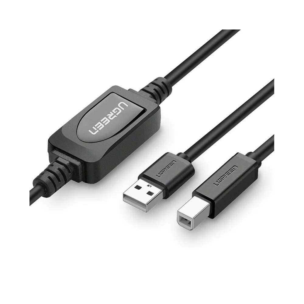 Cáp dữ liệu USB 2.0 cho máy in truyền dữ liệu từ máy tính ra máy in có chip dài 10m Ugreen (10374)
