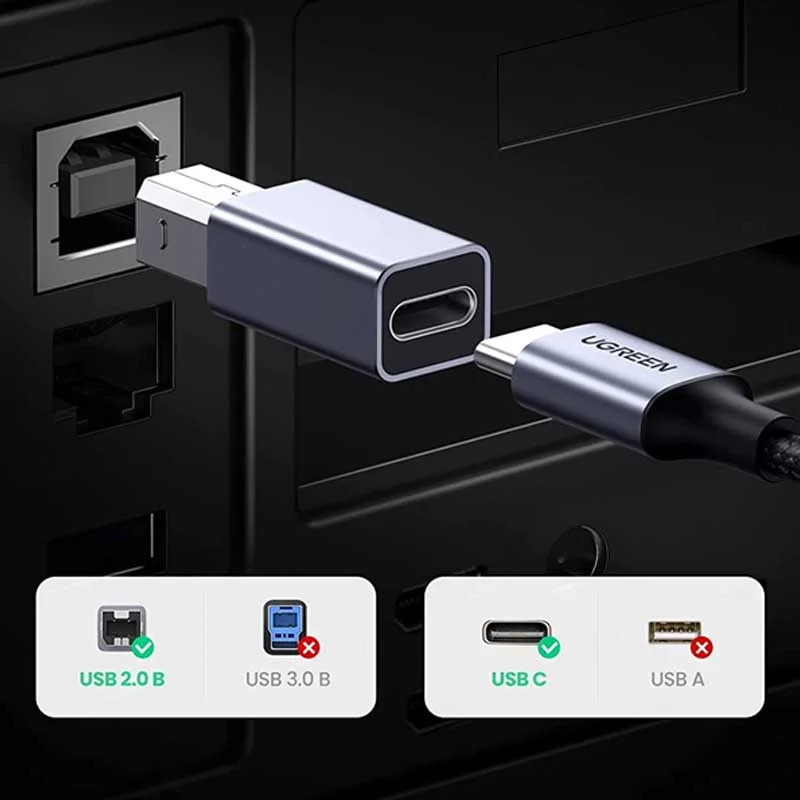 Cáp dữ liệu USB 2.0 cho máy in truyền dữ liệu từ máy tính ra máy in dài 10cm Ugreen (20120) — ảnh 2