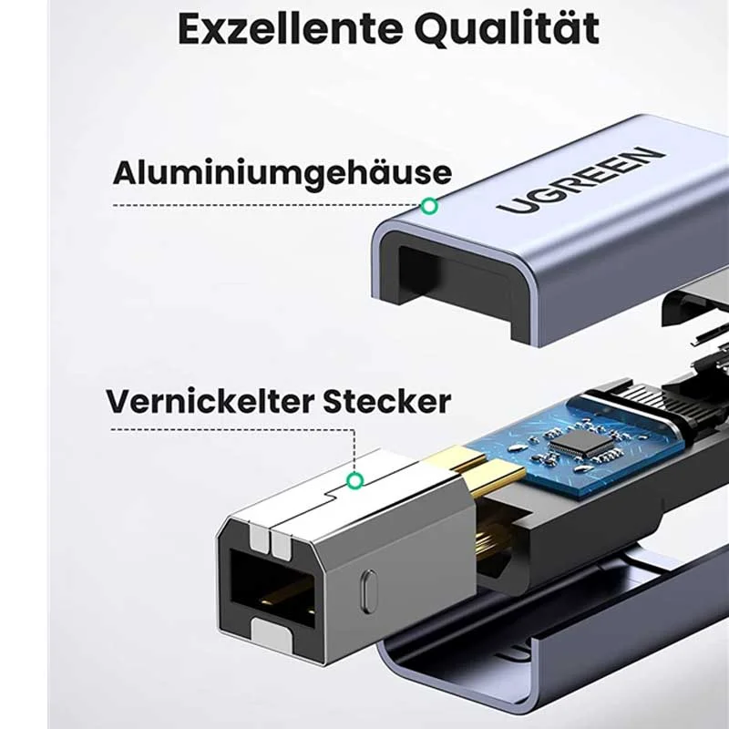 Cáp dữ liệu USB 2.0 cho máy in truyền dữ liệu từ máy tính ra máy in dài 10cm Ugreen (20120) — ảnh 4