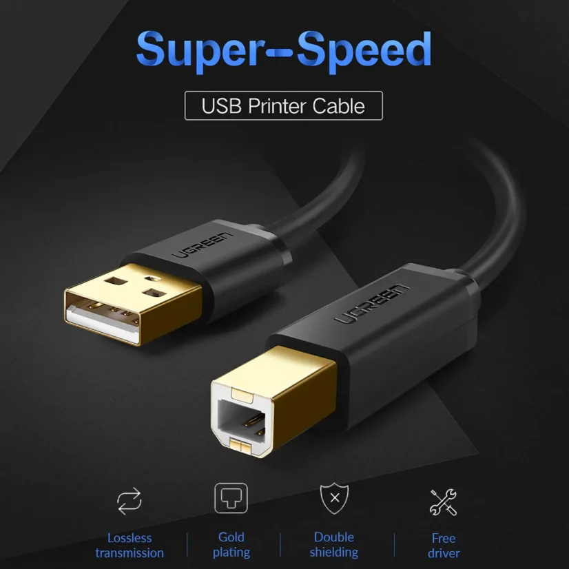 Cáp dữ liệu USB 2.0 cho máy in truyền dữ liệu từ máy tính ra máy in dài 1m Ugreen (20846) — ảnh 2