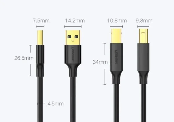 Cáp dữ liệu USB 2.0 cho máy in truyền dữ liệu từ máy tính ra máy in dài 1m Ugreen (20846) — ảnh 7