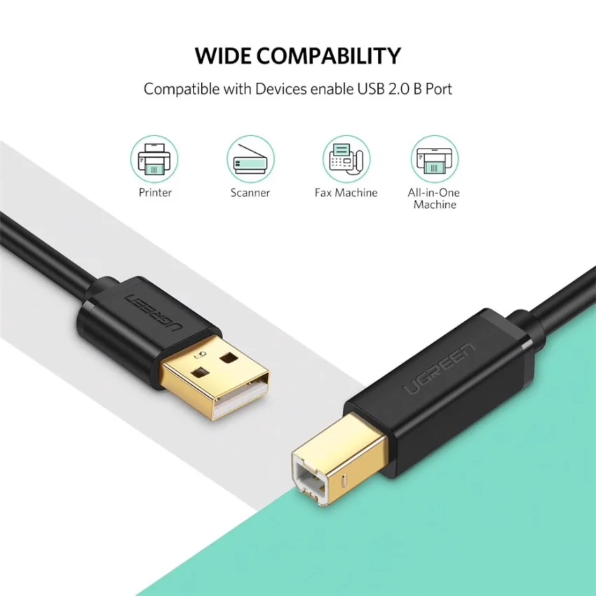 Cáp dữ liệu USB 2.0 cho máy in truyền dữ liệu từ máy tính ra máy in dài 2m Ugreen (20847) — ảnh 8