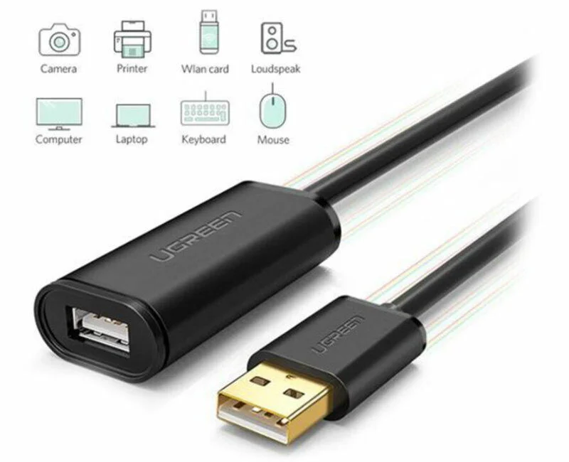 Cáp dữ liệu USB 2.0 nối dài có chipset truyền dữ liệu giữa máy tính và USB dài 5M, Ugreen (20213)