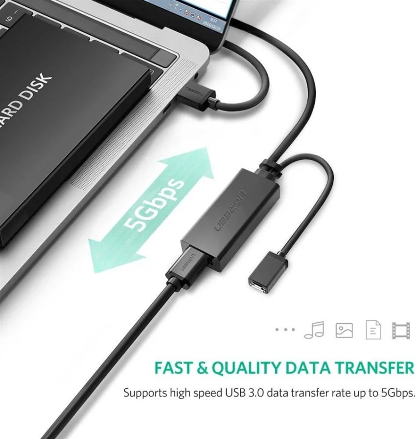 Cáp dữ liệu USB 2.0 nối dài có chipset truyền dữ liệu giữa máy tính và USB dài 5M, Ugreen (20213) — ảnh 5
