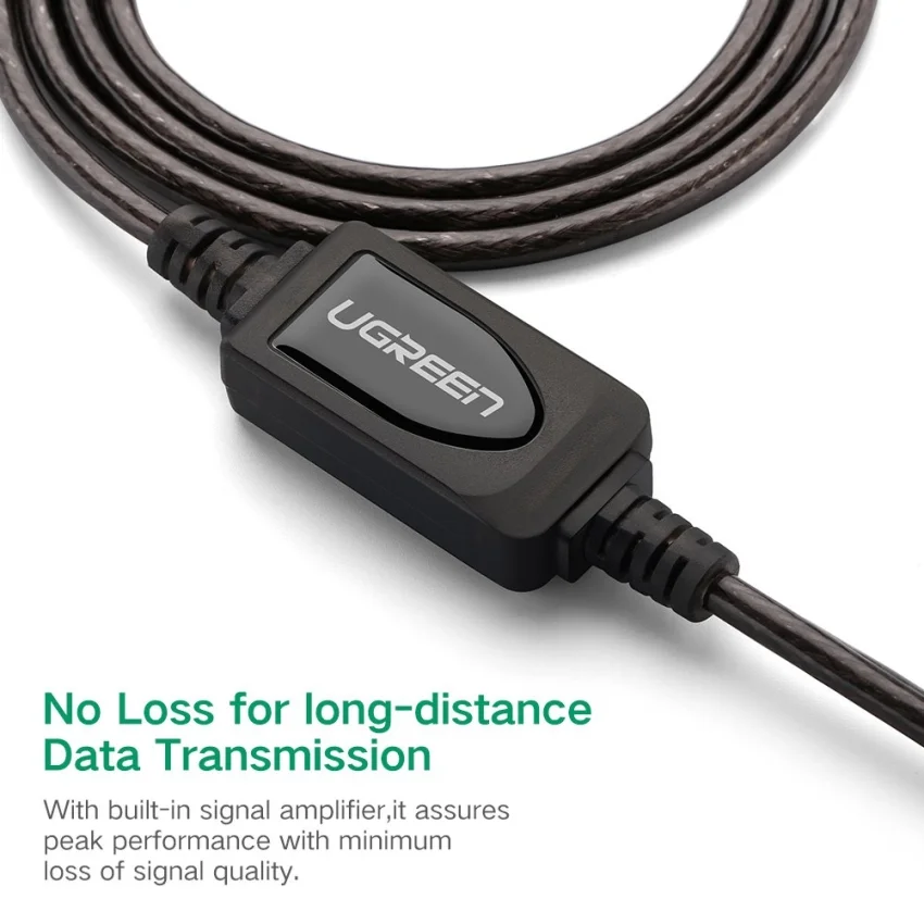 Cáp dữ liệu USB 2.0 nối dài truyền dữ liệu giữa máy tính và ổ cứng USB có chipset dài 5m Ugreen(10319) — ảnh 8
