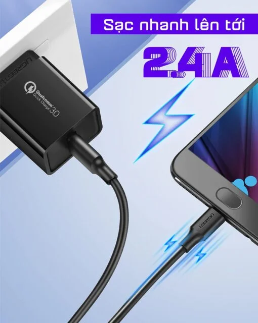 Cáp dữ liệu USB 2.0 sang micro USB,truyền dữ liệu từ máy tính ra điện thoại, dài 1.5M Ugreen US289 (60137) — ảnh 5
