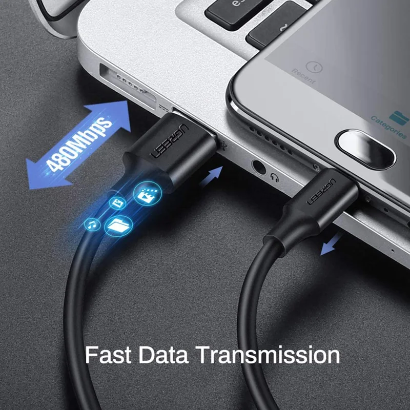 Cáp dữ liệu USB 2.0 sang micro USB ,truyền dữ liệu từ máy tính ra điện thoại, dài 1M Ugreen US289 (60136)