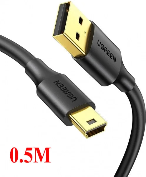 Cáp dữ liệu USB 2.0 sang Mini USB, truyền dữ liệu từ máy tính ra điện thoại dài 0.5M Ugreen (10354)