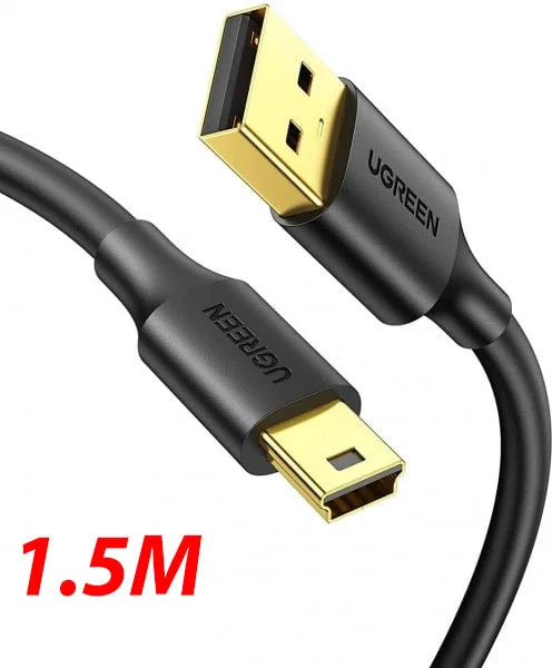 Cáp dữ liệu USB 2.0 sang Mini USB, truyền dữ liệu từ máy tính ra điện thoại dài 1.5M Ugreen (10385)