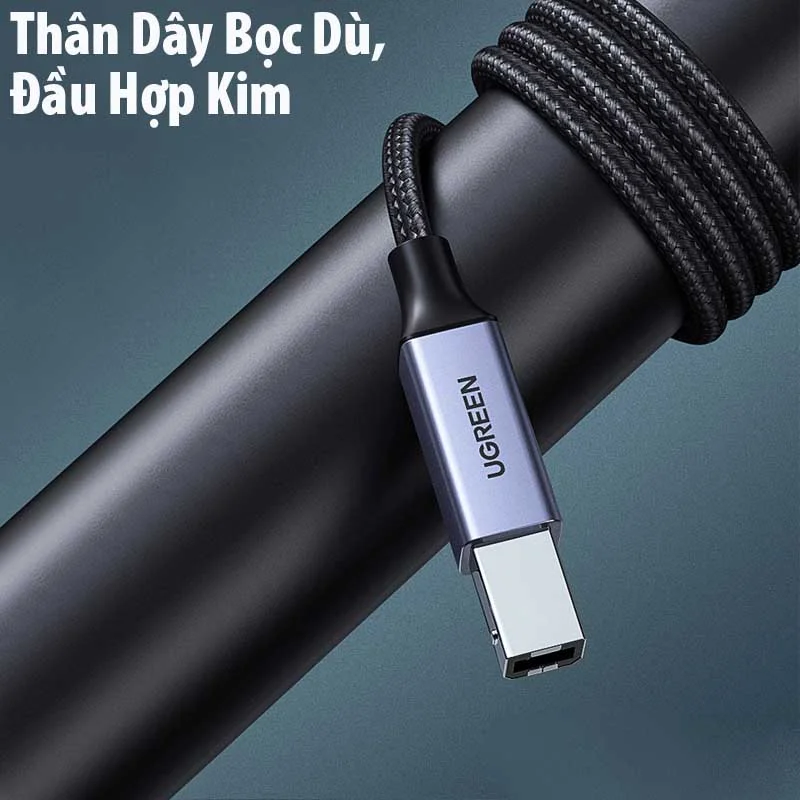 Cáp dữ liệu USB C cho máy in truyền dữ liệu từ máy tính ra máy in dài 2m Ugreen (80807) — ảnh 2