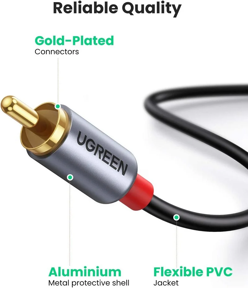 Cáp dữ liệu USB-C ra 2 đầu RCA dài 1.5m Ugreen (20193)