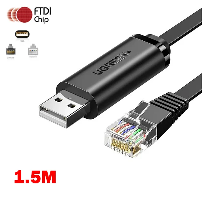 Cáp dữ liệu USB console sang RJ45 truyền dữ liệu giữa máy tính dài 1.5M Ugreen 50773