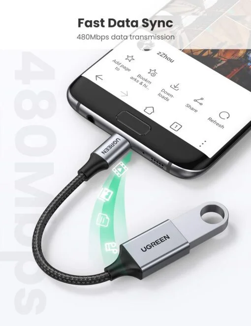 Cáp dữ liệu USB Micro-C sang USB 2.0 Ugreen (30895)