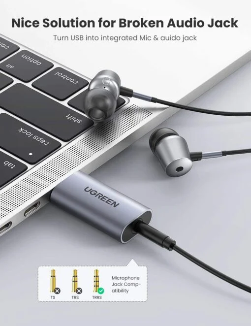 Cáp dữ liệu USB sang AV 3.5mm dài 15cm Ugreen (80864)