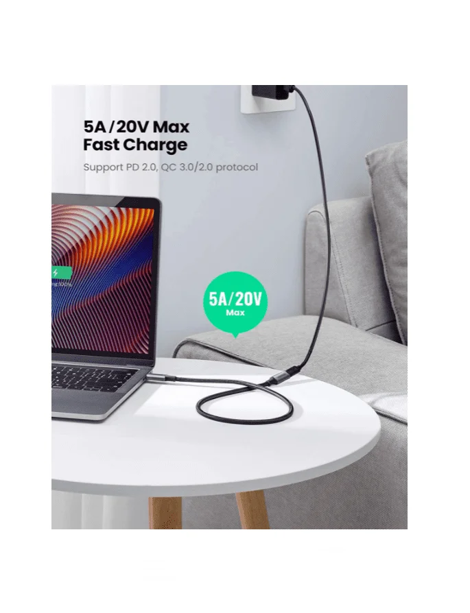 Cáp dữ liệu USB Type-C 3.1 Gen2 nối dài, truyền dữ liệu từ máy tính ra điện thoại dài 0.5M Ugreen US372 (80810)