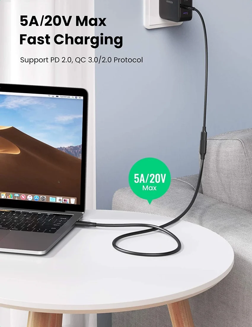 Cáp dữ liệu USB Type-c Gen 2 nối dài 1M Ugreen (10387)
