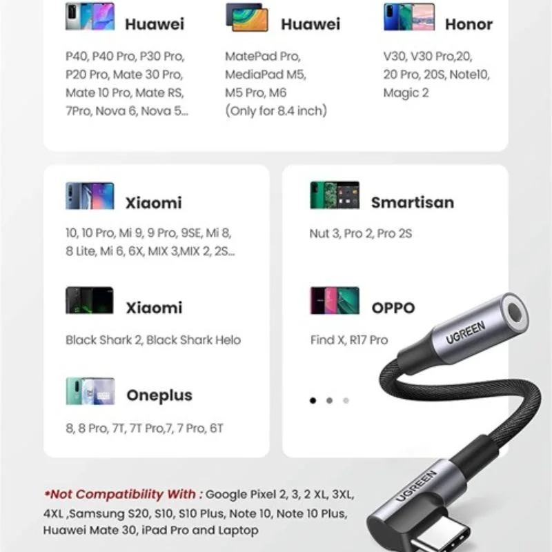 Cáp dữ liệu USB Type-C sang 3.5mm ,truyền dữ liệu từ điện thoại ra loa màu đen dài 10cm Ugreen (80723) — ảnh 4