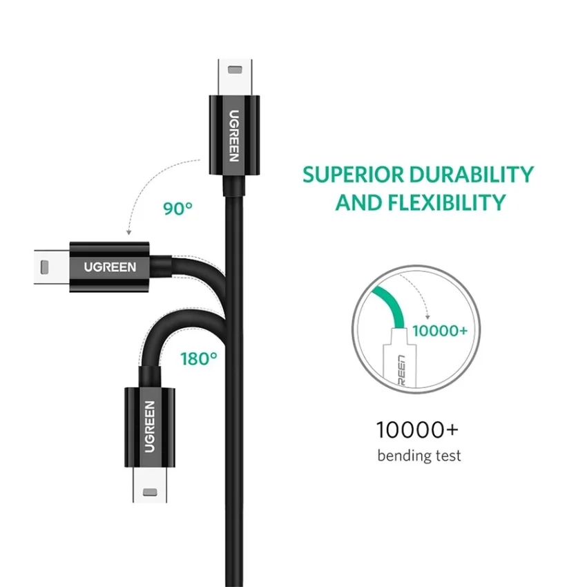 Cáp dữ liệu USB Type-C sang Mini USB ,truyền dữ liệu từ máy tính ra điện thoại màu đen dài 1m Ugreen (50445) — ảnh 5
