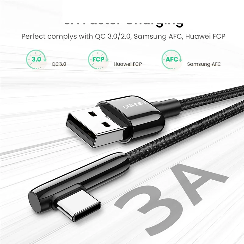 Cáp dữ liệu USB Type-C sang USB 2.0 màu đen ,truyền dữ liệu từ máy tính ra điện thoại dài 1M Ugreen (70413)