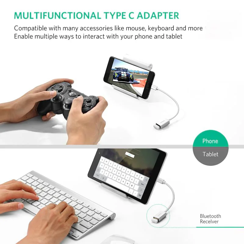 Cáp dữ liệu USB Type-C sang USB 3.0 Ugreen truyền dữ liệu giữa máy tính và điện thoại dài 10cm, màu trắng Ugreen (30702) — ảnh 7