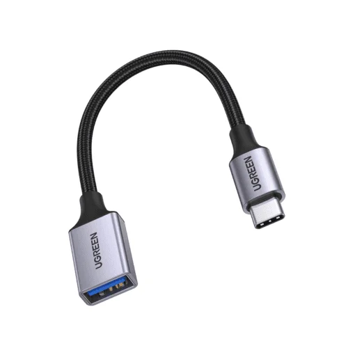 Cáp dữ liệu USB Type-C sang USB hỗ trợ OTG truyền dữ liệu giữa máy tính và điện thoại dài 25CM Ugreen (70889)