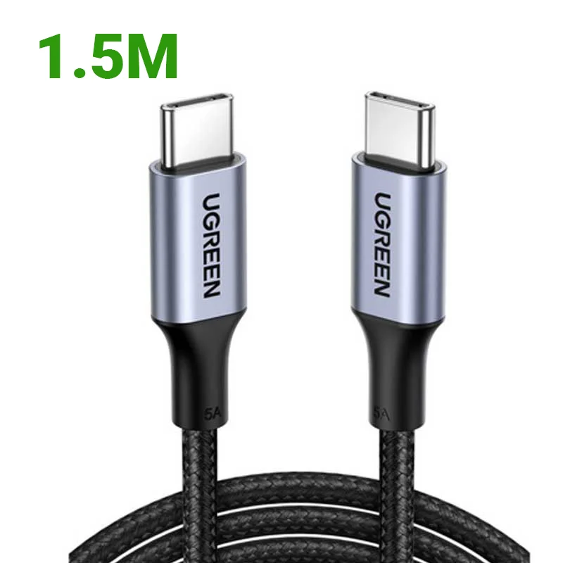 Cáp dữ liệu USB Type-c ,truyền dữ liệu từ máy tính ra điện thoại dài 1.5m màu đen Ugreen US316 (70428)
