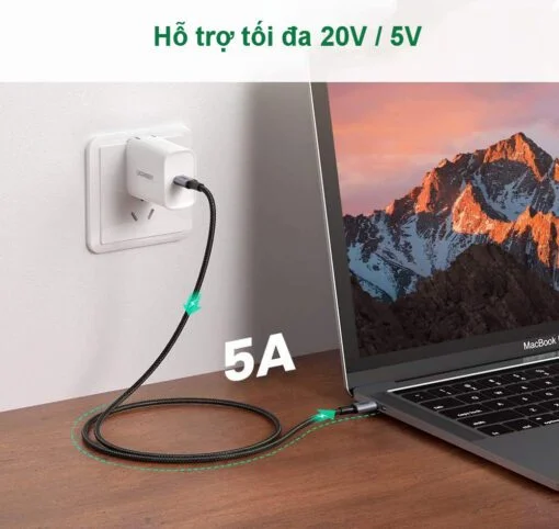 Cáp dữ liệu USB Type-c ,truyền dữ liệu từ máy tính ra điện thoại dài 2m màu đen Ugreen US316 (70429) — ảnh 2