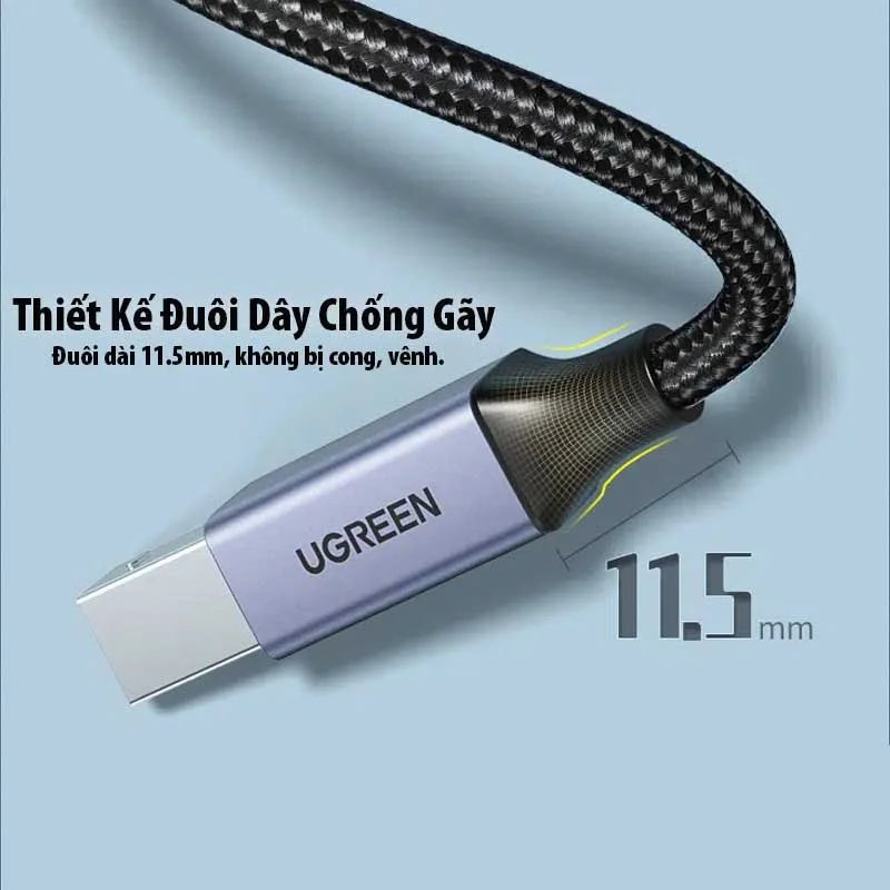 Cáp dữ liệu USBC-C cho máy in truyền dữ liệu từ máy tính ra máy in dài 1m Ugreen (80805)