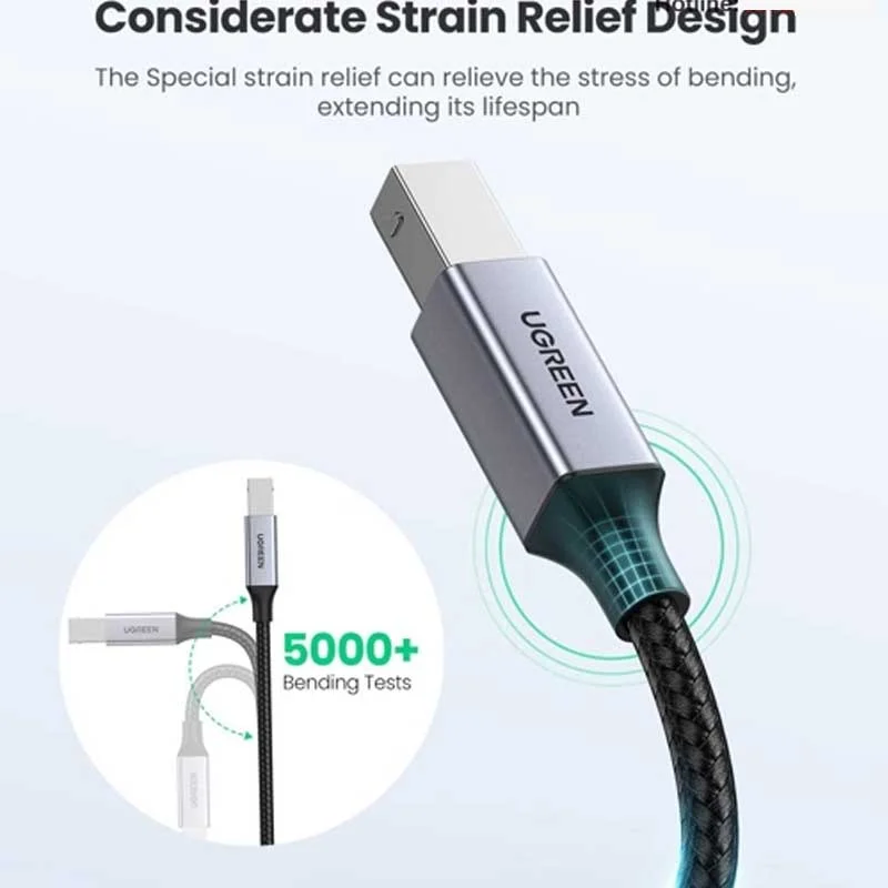Cáp dữ liệu USBC-C cho máy in truyền dữ liệu từ máy tính ra máy in dài 1m Ugreen (80805)