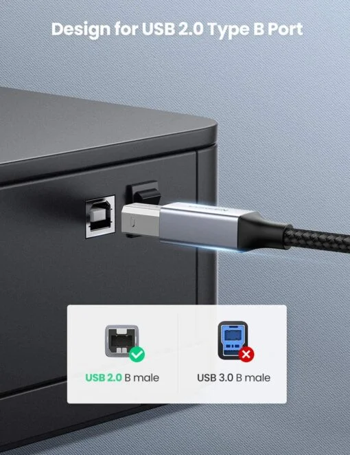 Cáp dữ liệu USBC-C cho máy in truyền dữ liệu từ máy tính ra máy in dài 1m Ugreen (80805)