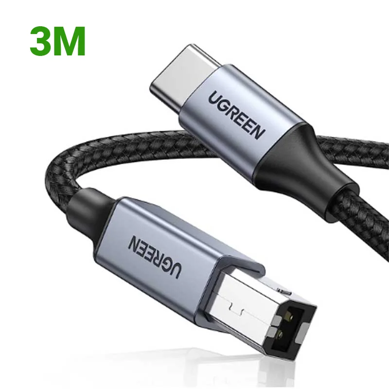 Cáp dữ liệu USBC-C cho máy in truyền dữ liệu từ máy tính ra máy in dài 3m Ugreen (80808)